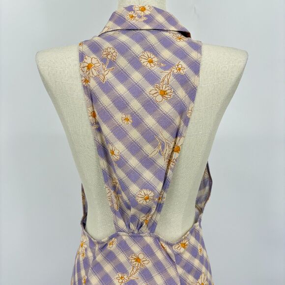 NWOT Urban Outfitters Daisy Print Maxi Dress, Sz Med, Button Front Sprint Easter - Picture 5 of 9